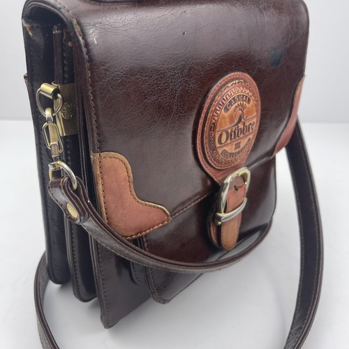 Ottobre Ladies Brown Faux Leather Handbag Medium Size Shoulder Bag Crossbody - Picture 9 of 12