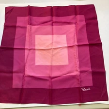 Paoli Vintage Square Scarf Geometric Squares 100% Acetate Pink Japan 1960's