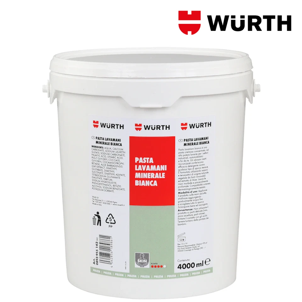 Pasta Lavamani Crema Minerale Consistente con Microgranuli 4L - WÜRTH 0893955142 - Immagine 2 di 4