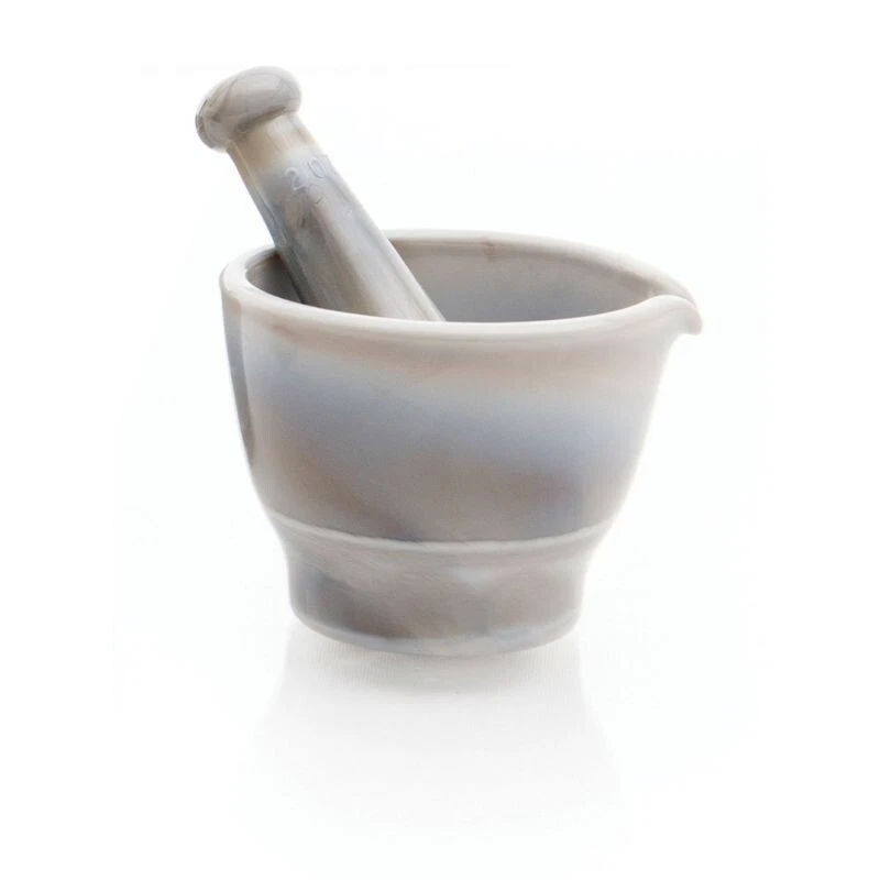 Mortar & Pestle - Gray Swirl Marble Glass - 2oz - Mosser USA