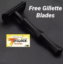 Maquinilla Afeitar Seguridad Doble Filo Mango Acero Inoxidable Alemán 5Cuchillas