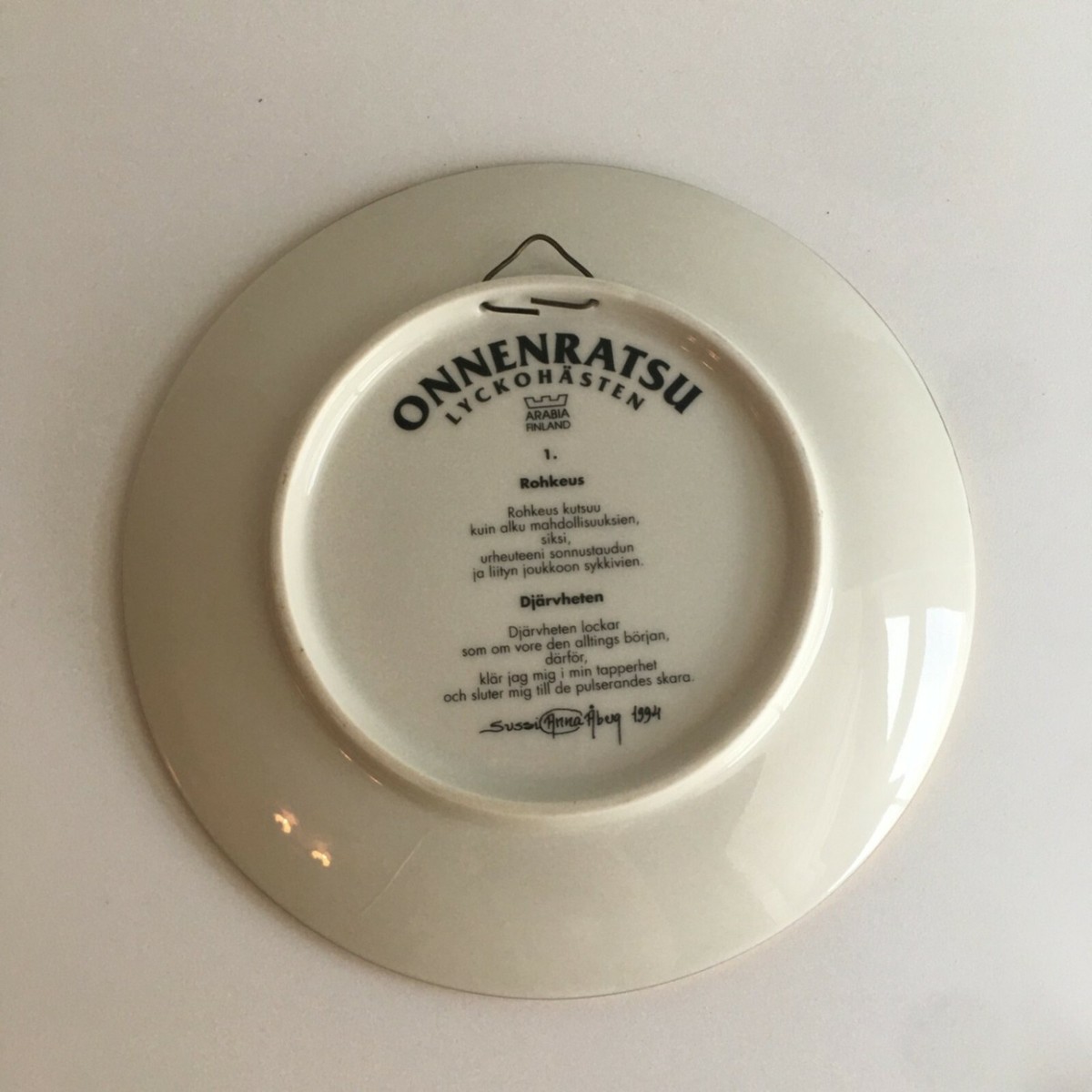 Arabia Knight Of Happiness Wall Sussi Anna Aberg Plate | eBay
