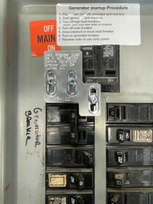  Generator Interlock Kit Murry 100 amp panel