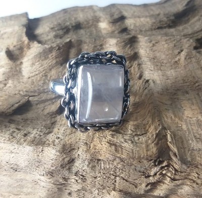 Bague En Argent 925 Avec Perle Naturelle - Taille US 7.5, Poids 6.10 G, Style Vintage, Fait Main En Inde