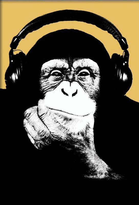 Headphone Monkey Poster Pop Art Thinking Chimpanzee 24x36 -Modern Home Decor New - Image 4 of 4