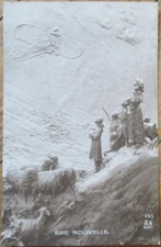 Mastroianni Artist Signed Clay 1911 Rppc Postcard, Fantasy Aviation Art Nouveau