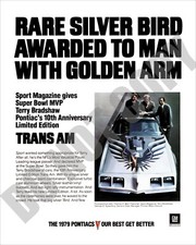 1979 Pontiac Firebird Trans Am Terry Bradshaw Nfl Mvp Magazine Ad 8x10 Photo