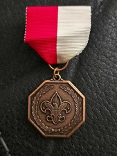Boy Scout Contest Medal Copper red and white ribbon modern emblem