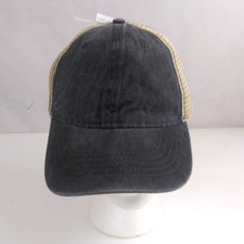 NWT Black Denim Mesh Back Unisex Adjustable Baseball Cap