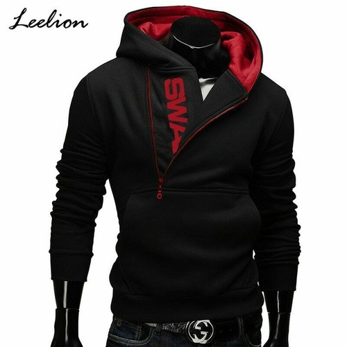 Algodón Ropa Sudaderas Con Capucha Cremallera Lateral Para Hombre Deportiva  Moda | eBay