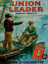 Union Leader Smoking Tobacco 9" x 12" Metal Sign