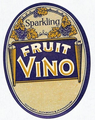 Sparkling Fruit Vino Generic Duckworth & Co. Original Label VGC