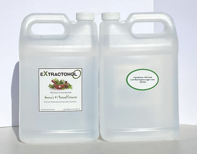 190 Proof Natural Sugar Cane Food Grade Alcohol- One Gallon (3.785 L)