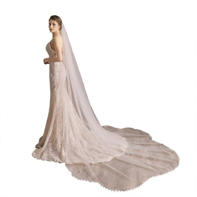 Wedding Bridal Veil with Comb Long Chapel Veils Hair Accessories for Bride