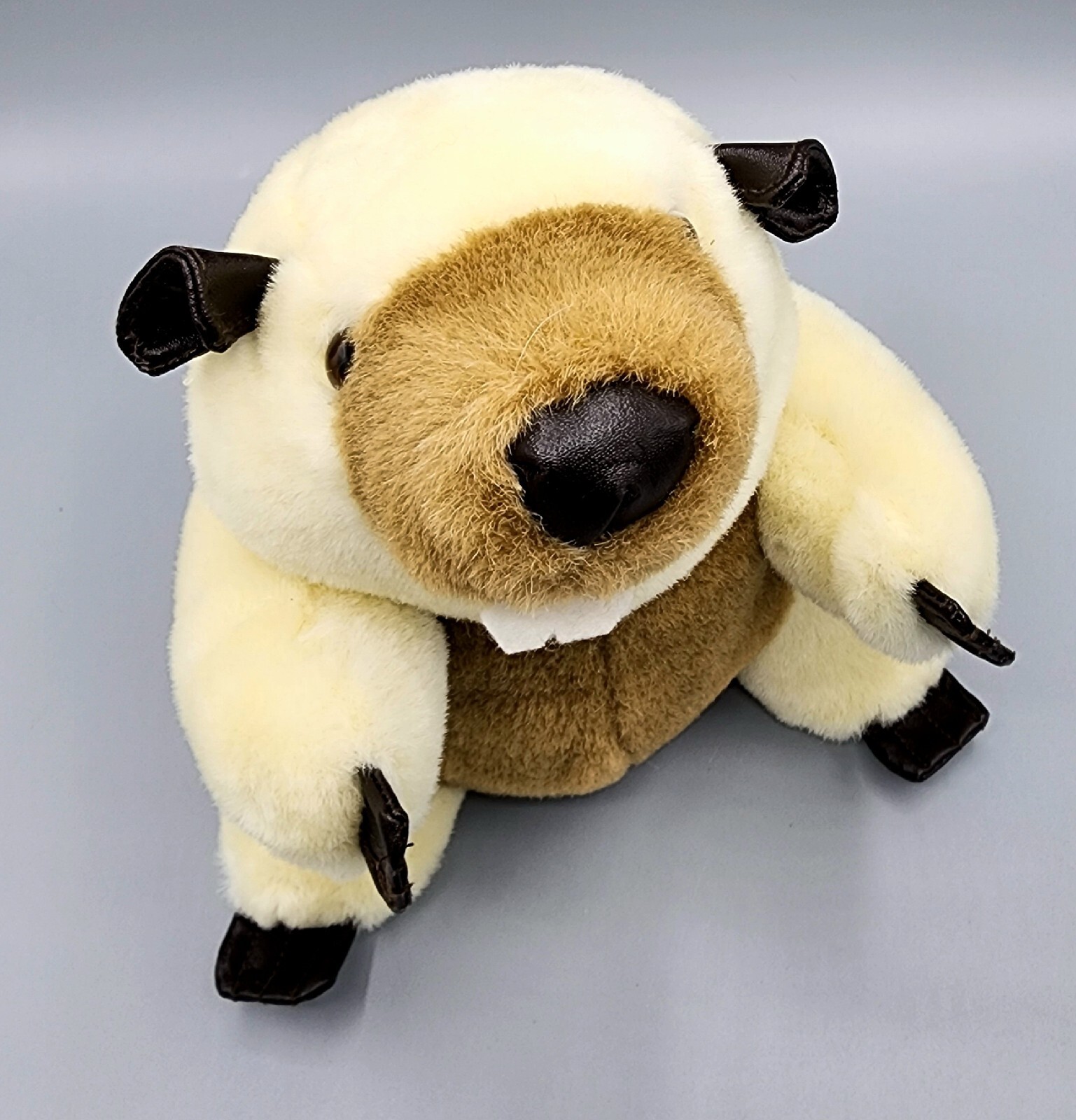 Beaver Plush Tan & Brown Stuffed Animal Vinyl Tail Ears Nose & Claws 9” Pizzazz