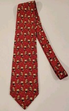 VTG Rare Giorgio of Beverly Hills Red Silk Hockey Players Tie Made in USA EUC