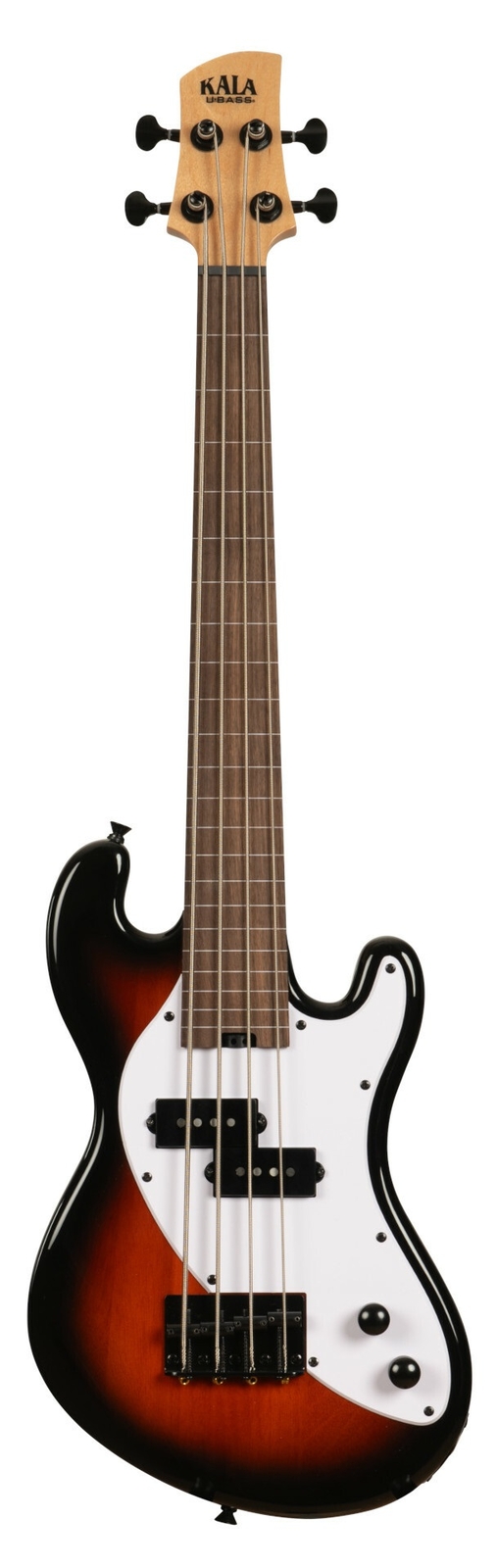 KALA U-Bass Solid Body, 4-струнный, Tobacco Burst, безладовый, с футляром