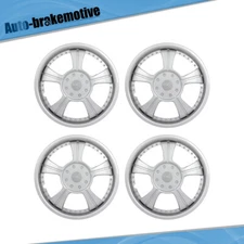 4 Pcs 13 Inch Wheel Hub Caps Silver Snap On For All Makes Models Wheel Cover Kit