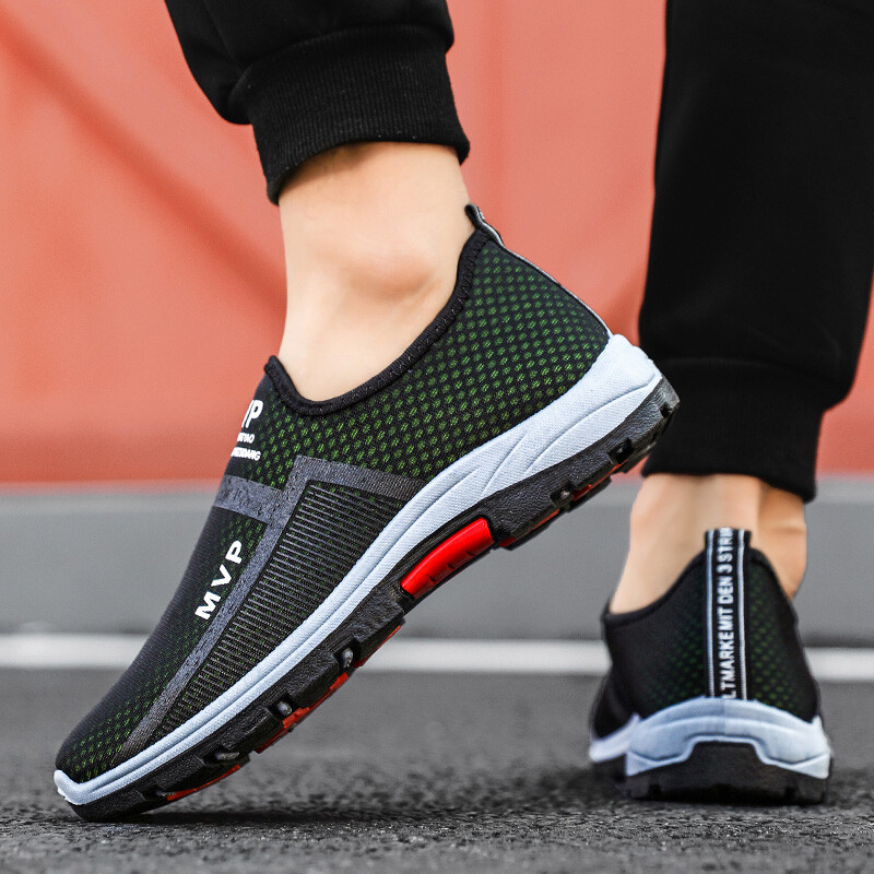Men Athletic Walking Shoes Slip On Casual Shoes Mesh Tennis Sneakers