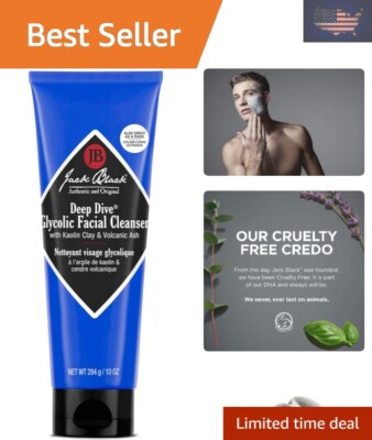 Exfoliating Glycolic Facial Cleanser, 10 oz - Ideal for Adult Skin Care