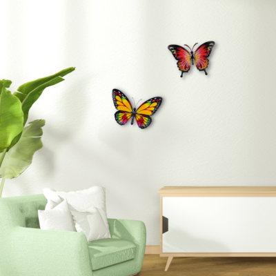 CIM Metall Wand Deko Schmetterling Variante Wandbild Wandtattoo Wanddeko Balkon