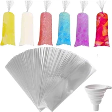 250 Pcs Disposable Ice Lolly Molds with Silicone Funnel – Plastic Freeze Pop Bag