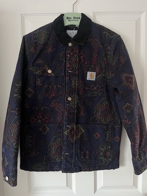 Carhartt Wip Premium Michigan Coat Paisley Tapestry Design Quilted Line Jacket