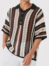 Men's Spring Summer Short Sleeve Shirt 3XL BIG Knit