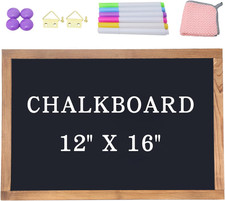 Magnetic Wall Chalkboard Rustic Wood Frame Hanging Blackboard Sign 12" x 16"
