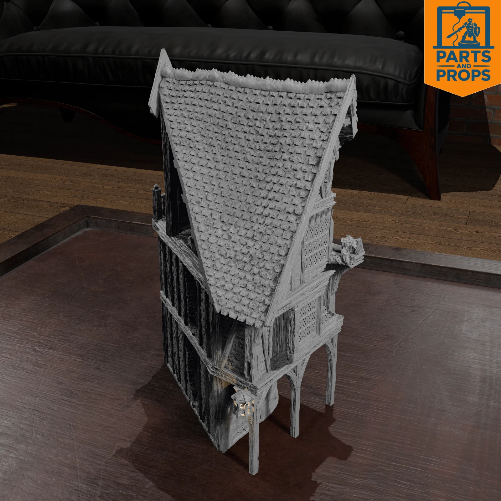 Helwick Shop 5 Ruin 3D Printed Terrain - Fantasy High Street Shopfront Building, 28-32mm Tabletop Wargaming & RPG Scatter Scenery - photo 2