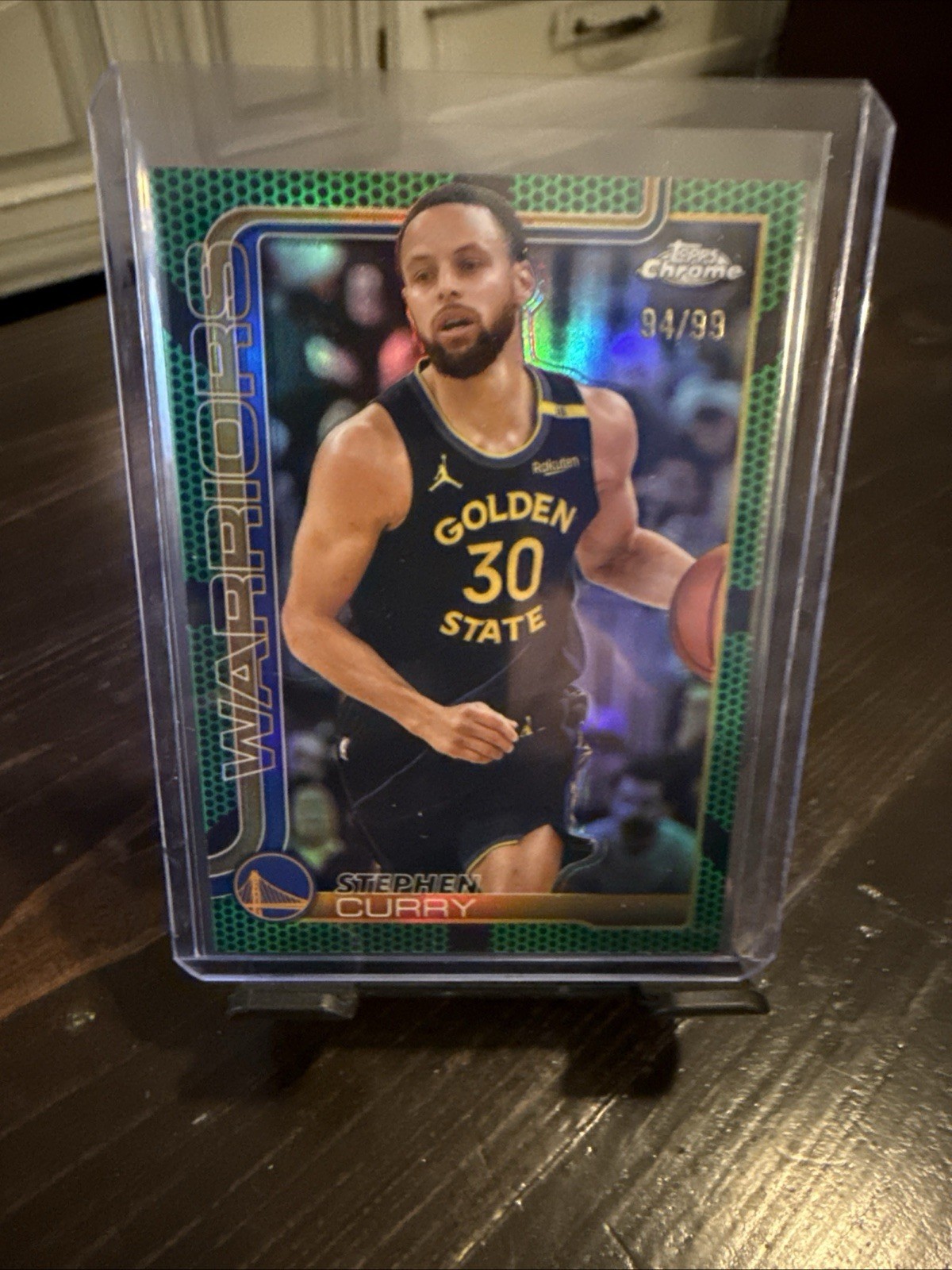 2025-26 Topps Chrome Stephen Curry #201 Green Refractor /99 SP