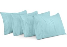 Pillow Covers 20x26 Inches 4 Pack, No Fade Microfiber, Spa Blue