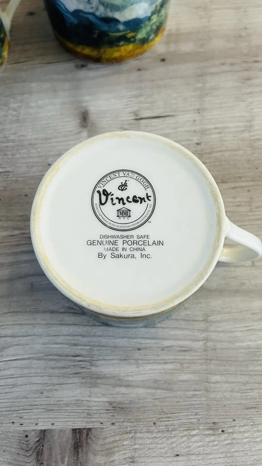 Juego de 3 tazas de porcelana Vincent Van Gogh de Sakura Foto 4 de 4