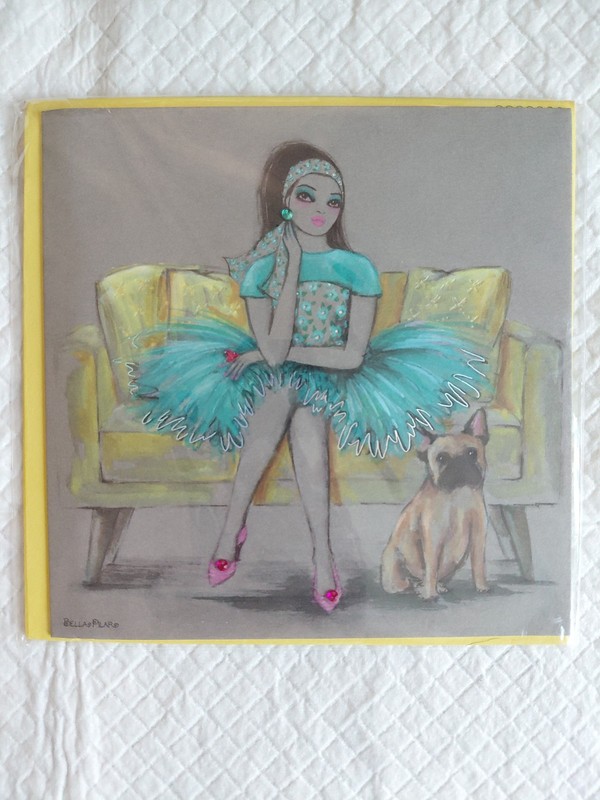 Papyrus Blank Card Multipurpose Girl With French Bulldog 