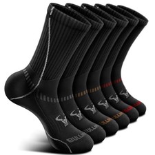 Men Athletic Socks, Compression Sports Crew Socks 11-13 6pairs-black3717