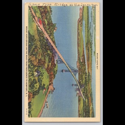 Antique Postcard Mount Hope Bridge Providence to Newport RI