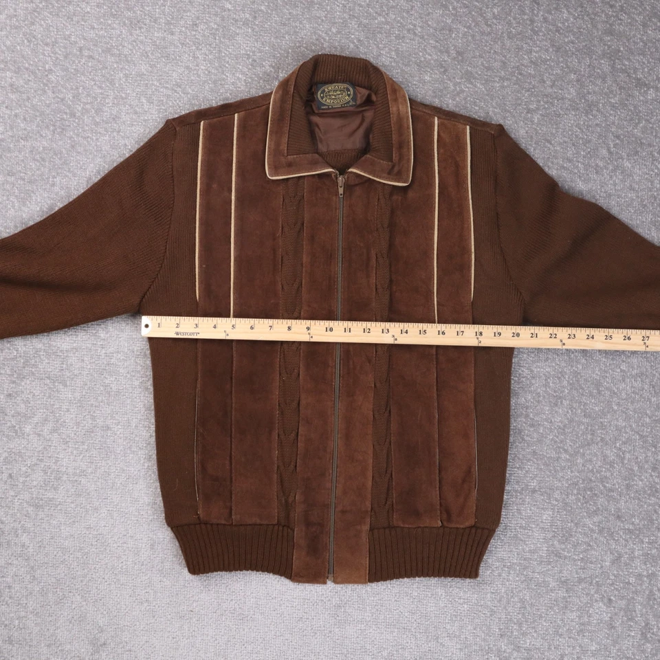 Vintage Funky Suede Knit Brown Large Cool Sweater Emporium VTG Jacket - Image 3 of 4