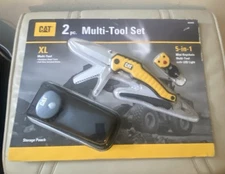 CAT 2 Piece XL Multi-Tool Set, And  5-in-1 Mini Keychain With Storage Pouch 