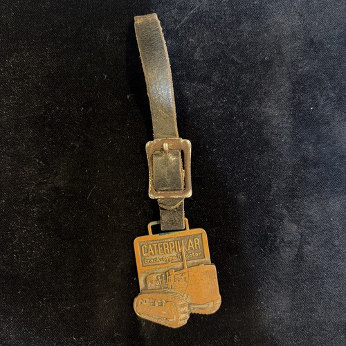 Caterpillar Medallion, Bronze Tone+ Leather Strap- vintage