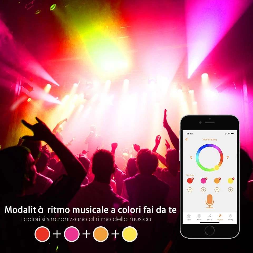 LED Faretto Esterno 30W, Equivalente a 300W, Cambio Colore Rgbw, 16 Milioni Colo - Immagine 3 di 4