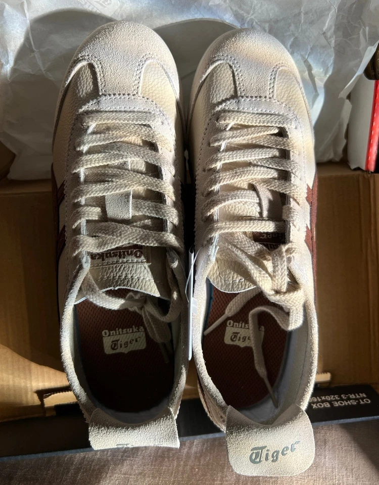2025 Новый Onitsuka Tiger Мексика 66 бежевый замшевый коричневый новый с коробкой изящный - Изображение 3 из 4