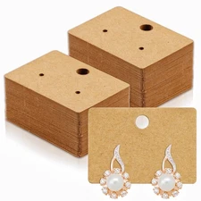 100 Pcs Earring Display Cards Hanging Earring Kraft Paper Tags for Jewelry