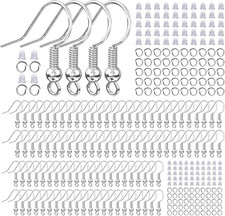 925 Sterling Silver Plated Earring Hooks for Jewelry Making, 300 Pcs Hypoallerge
