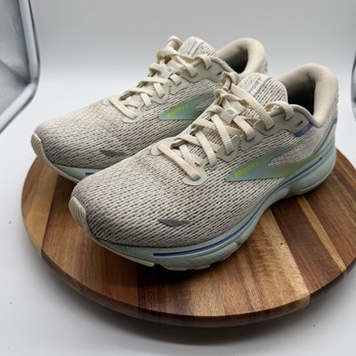 Brooks Ghost 15 Women's Size 9B Running Shoes Cream Green Blue 0722