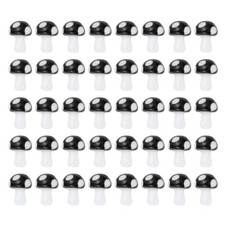0.5" x 0.4" Cute Mushroom Beads, 40 Pcs Small Glass Beads, Black