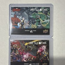 Upper Deck Marvel Avengers Battle Time Trading Cards 2 Lot BT-2 BT-9 2022