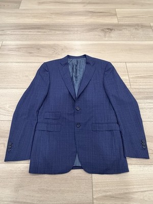 Canali 1934 Blazer Sport Coat Su Misura Men's Size EU 50 Wool Patterned Blue