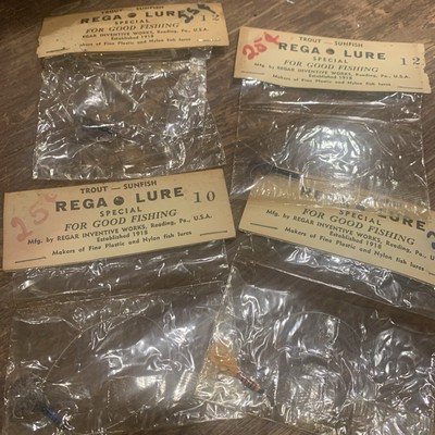 Vintage Lot Of 4 Rega Lure Fly Fishing Flies Reading PA USA Fly Fishing Lure