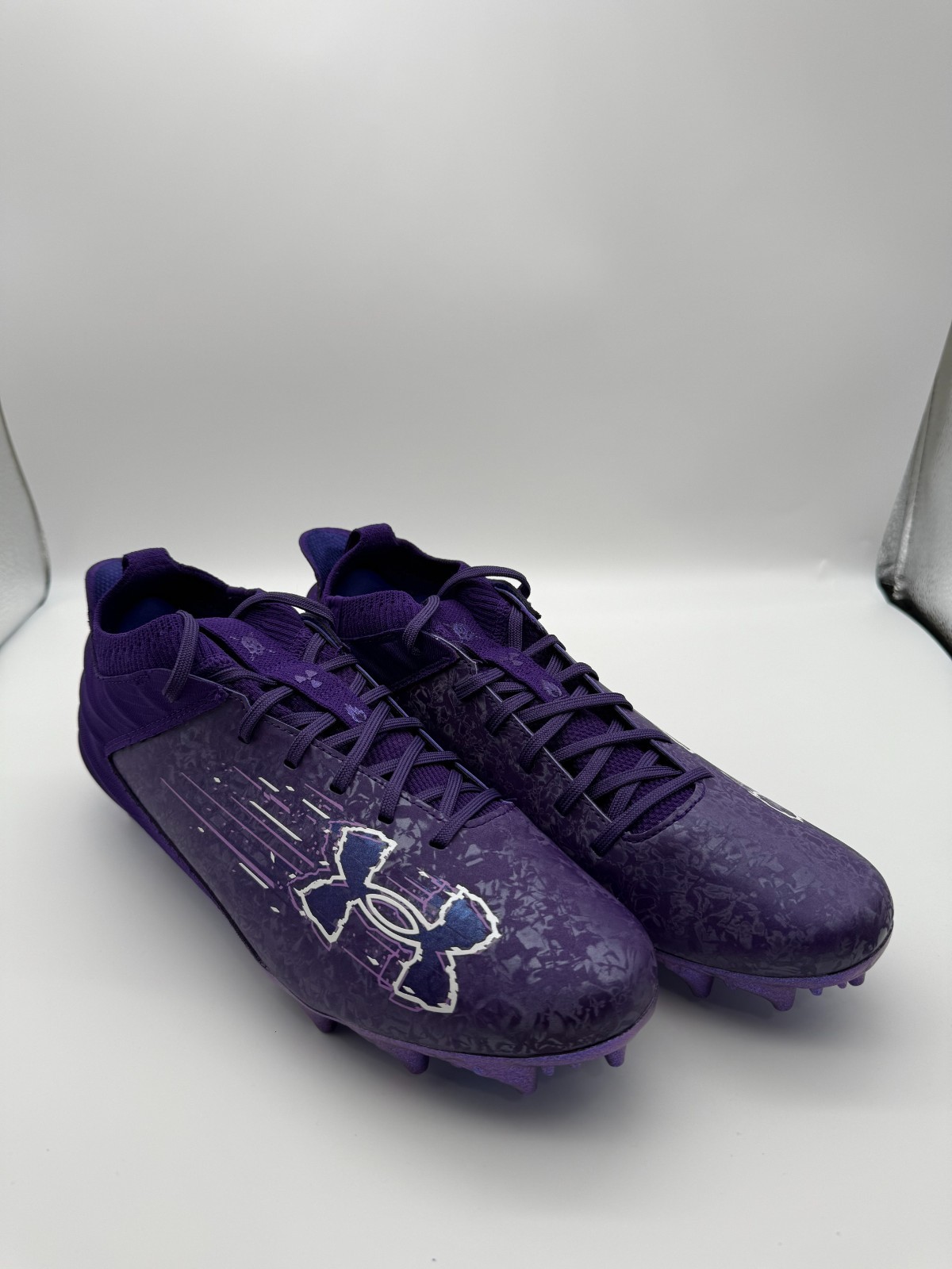 SAOLA Scarpe da calcio UNDER ARMOUR Blur 2 MC scamosciate da uomo taglia 14 viola 3027978 500