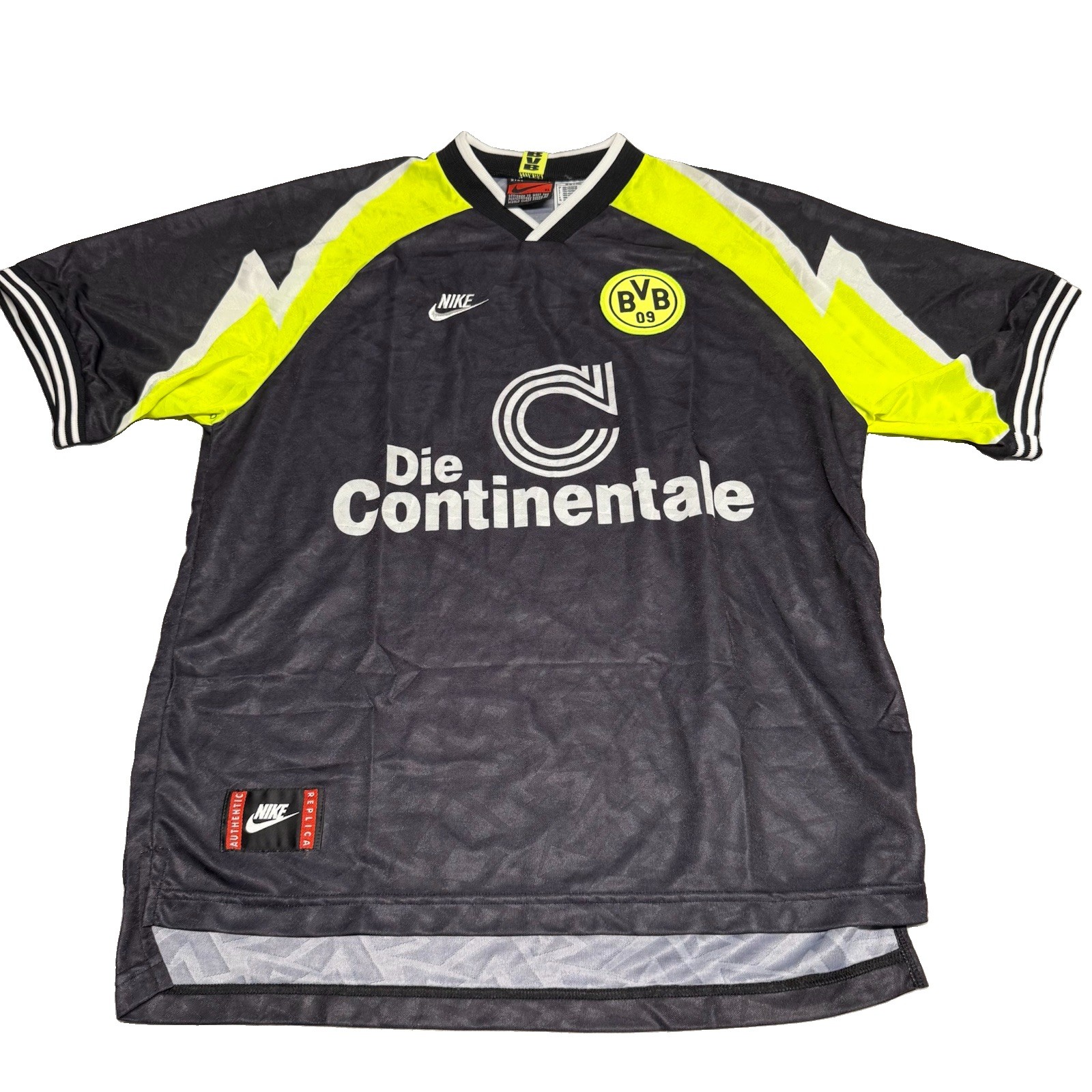 Vintage 1995/96 Borussia Dortmund BVB Nike Away Soccer Jersey XL Germany 90s